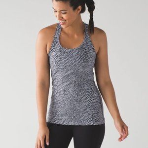 Lululemon Cool Racerback Tank Top Black White Pattern
